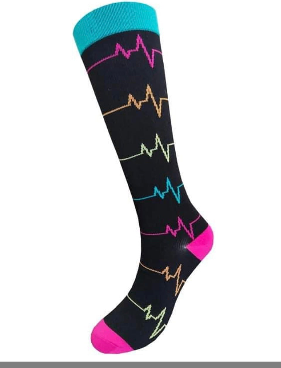 Colorful Heartbeat Compression Socks